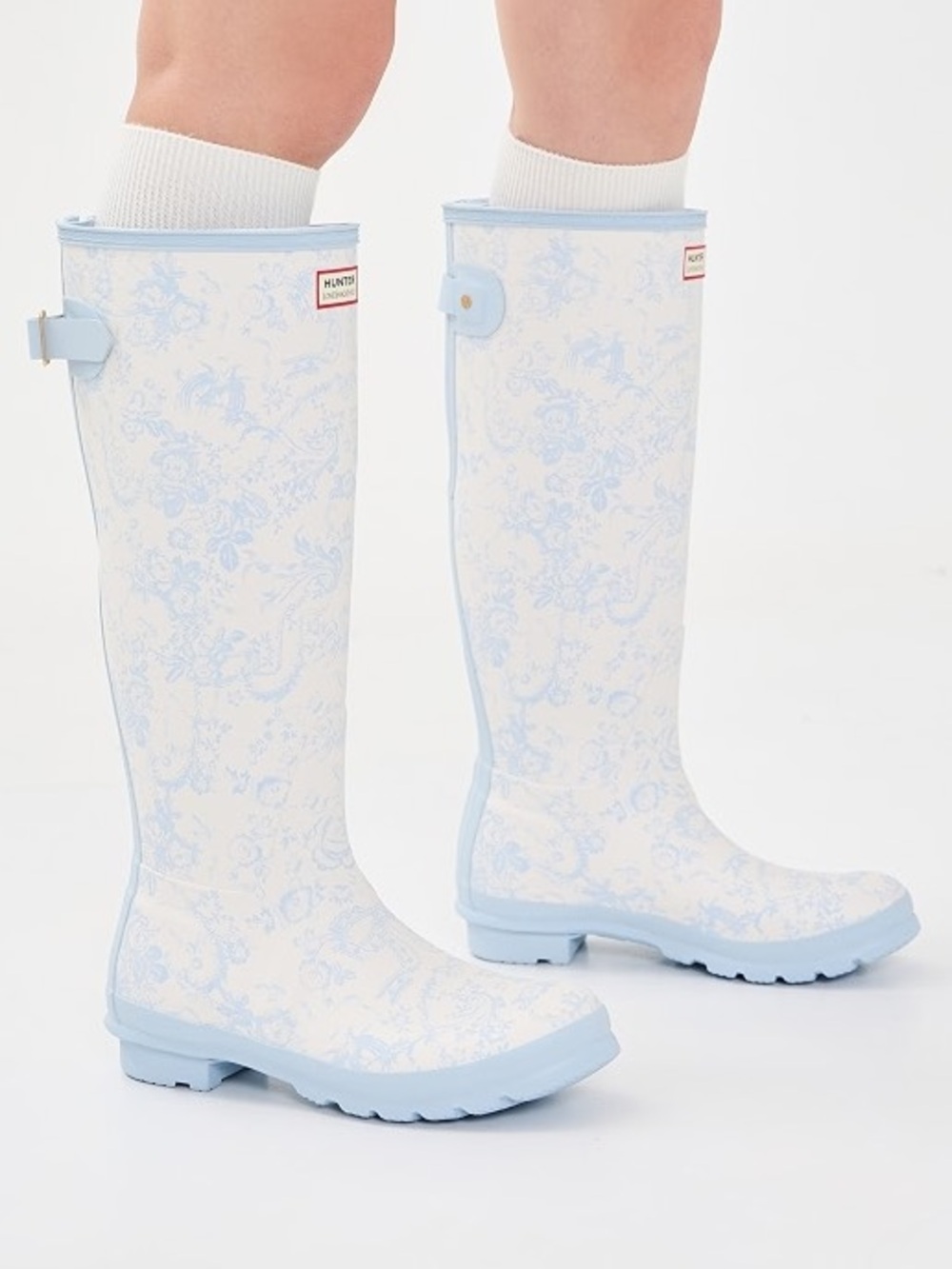 Hunter x LoveShackFancy Big Kids Original Rain Boots in Light Blue, Size 5